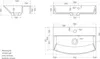 Technical drawings and dimensions of a sink. Produktbild-Vorschau