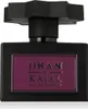 A black perfume bottle with a purple label. Anteprima dell’immagine prodotto