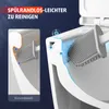 A diagram illustrating the cleaning mechanism of a toilet brush, comparing a conventional method with a new, rimless design. Anteprima dell’immagine prodotto