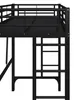 Metall Hochbett Schwarz mit Doppel-Leiter, Stauraum, Produktbild-Vorschau 8