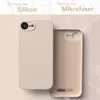 Two phone cases are shown side-by-side, one made of silicone and the other with a microfiber lining. Produktbild-Vorschau