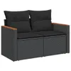 Design 14-tlg. Garten-Sofagarnitur mit Kissen Schwarz Poly Produktbild-Vorschau 6