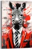 DEQOART Glasbild Echtglas 60x90 cm 'Zebra im Rampenlicht' Produktbild-Vorschau 1