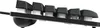 Close-up side view of a black keyboard with white key switches. Produktbild-Vorschau