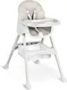 A studio shot of a gray and white high chair. Produktbild-Vorschau