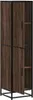 A tall, narrow cabinet with two doors on the left and open shelves on the right, set against a light gray background. Podgląd zdjęcia produktu
