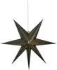 A dark green, seven-pointed star-shaped paper lantern hangs from a white string against a white background. Podgląd zdjęcia produktu