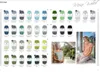 A catalog page showing various colors of yarn and two lifestyle images of women wearing knitted garments. Produktbild-Vorschau