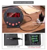 A collage showing an alarm clock and its power supply options. Náhľad obrázku produktu
