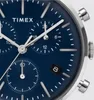 Close-up of a blue Timex chronograph watch face. Podgląd zdjęcia produktu