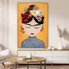 MuchoWow® - Leinwandbilder - Frau - Blumen - Gelb - Kunst, Produktbild-Vorschau 6