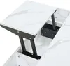 A close-up view of a white marble-patterned lift-top coffee table with its mechanism exposed. Náhled obrázku produktu