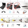 The image displays a series of instructional steps and product features for wall panels. Produktbild-Vorschau