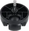 A close-up, studio shot of a black and silver vacuum cleaner wheel with a metal pin. Produktbild-Vorschau