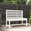 vidaXL Záhradná lavica biela 109 cm z masívneho Náhľad obrázku produktu 2