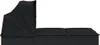 A black outdoor lounge chair with a canopy, shown from the side against a white background. Náhľad obrázku produktu