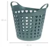 A green laundry basket with cutouts is shown against a white background. Dimensions are indicated by lines and text. Náhled obrázku produktu