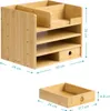 Navaris Schreibtisch Organizer Ablage aus Bambus - Produktbild-Vorschau 6