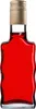 A clear, front-facing studio shot of a small, empty glass bottle filled with red liquid and a gold screw-on cap. Produktbild-Vorschau