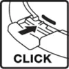 An illustration showing how to attach a part, with the word 'CLICK' indicating the sound of successful attachment. Náhľad obrázku produktu