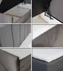 A collage of close-up images showing different parts of a boxspring bed, including storage compartments, headboard, and mattress. Produktbild-Vorschau