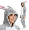 Schlafanzug Onesie Kigurumi Kostüm Verkleidung Grau Produktbild-Vorschau 1