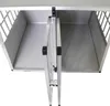 A view from above into an open dog crate with a divider in the middle. Voir les images du produit