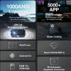 Collage of product features and specifications for a projector. Produktbild-Vorschau