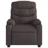 A front view of a dark brown fabric recliner chair. Voir les images du produit