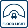 A graphic icon representing a flood light with the text "FLOOD LIGHT" below it. Voir les images du produit