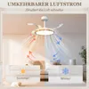 Stropný ventilátor HOMCOM s LED osvetlením, sklopnými Náhľad obrázku produktu 7