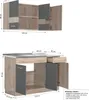 Homestyle4u Küche Küchenzeile Küchenblock 120 cm Holz Grau Produktbild-Vorschau 3