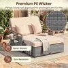 KOMFOTTEU Sonnenliege Rattan, Gartenliege mit Ottomane, Produktbild-Vorschau 3