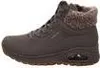 A side view of a brown Skechers boot with a knitted gray collar. Anteprima dell’immagine prodotto