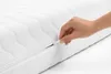 A hand is shown zipping up a white mattress cover. Náhľad obrázku produktu