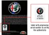 Targhetta adesiva ufficiale Alfa Romeo Quadrifoglio Verde, Anteprima dell’immagine prodotto 3