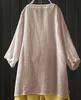 ASKSA Damen Baumwolle Leinen Bluse Einfarbig Langarm Shirt Produktbild-Vorschau 3