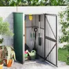 vidaXL Casetta da giardino Verde 88x89x161 cm Acciaio Anteprima dell’immagine prodotto 2
