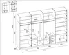 A technical drawing of a modular wardrobe with dimensions. Podgląd zdjęcia produktu