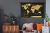 MuchoWow® Wandteppich Wandbehang Weltkarte - Gold - Schwarz Produktbild-Vorschau 5