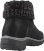 A black boot with a knitted cuff. Voir les images du produit