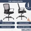 DELUKE® Bürostuhl Ergonomisch VAKO Schreibtischstuhl mit Produktbild-Vorschau 3