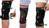 A collage of three images showing a knee brace being worn and its features. Produktbild-Vorschau