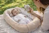 BABYNEST SET 5 tlg. BEIGE Samt Velour/ HASE EULE Baumwolle Nestchen Produktbild-Vorschau