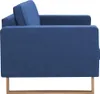vidaXL Třímístná pohovka Fabric Blue Náhled obrázku produktu 4