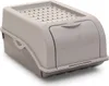 A single, light gray storage container for vegetables, likely potatoes or onions, is shown against a white background. Voir les images du produit