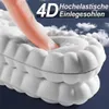 Weiße 4D-Hochelastizitätseinlagen, die mit einem Finger gedrückt werden, um ihre Weichheit und Dämpfung zu zeigen Voir les images du produit