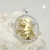 Anhänger 21mm Elfe bicolor mit Herz aus Zirkonias Silber Produktbild-Vorschau 2