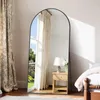 Ganzkörperspiegel 180x86 cm Schwarz Gewölbter Standspiegel Produktbild-Vorschau 2