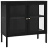 vidaXL Sideboard Noir 70x35x70 cm Acier et verre Voir les images du produit 2